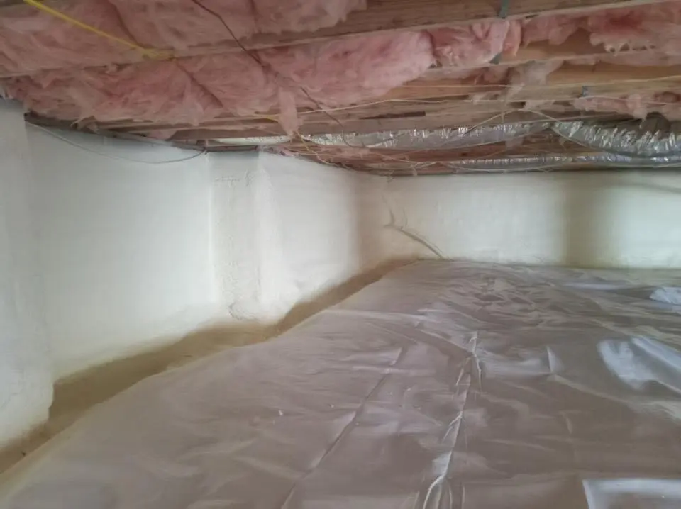 Crawl space encapsulation with closed-cell spray foam for Attic Insulation in North Bergen